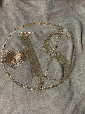 Sequined VS Logo Grey Sweatshirt